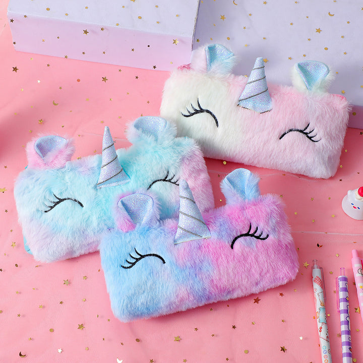 Plush Unicorn-Themed Pencil Case
