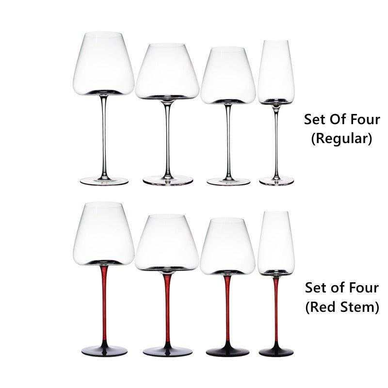 Crystal Glass Red Stem Burgundy Glasses | Stornfield