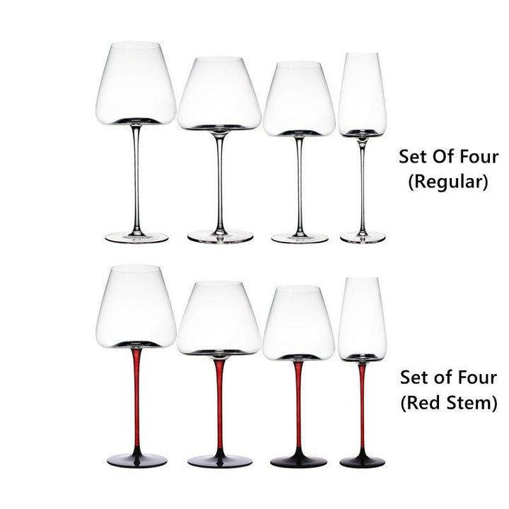 Crystal Glass Red Stem Burgundy Glasses | Stornfield