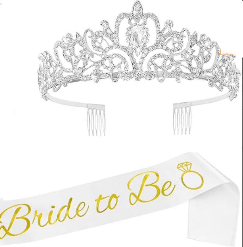 Women Elegant Tiara with Personalized Sash Stornfield