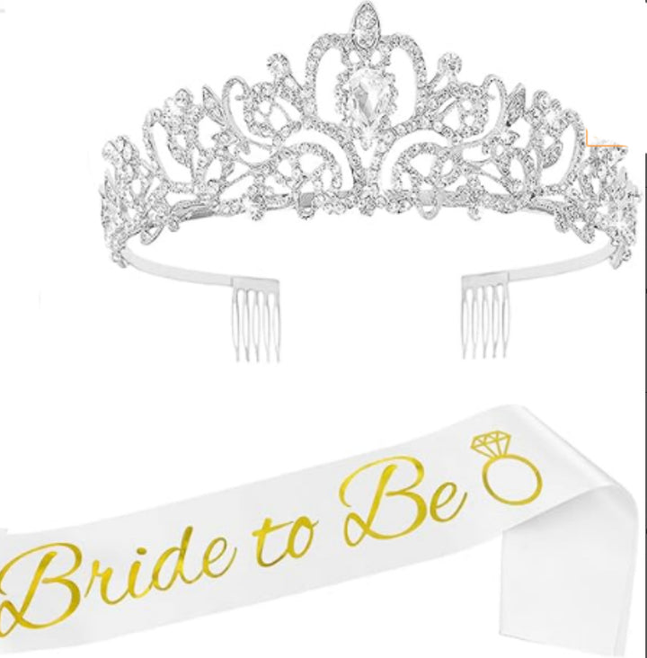 Women Elegant Tiara with Personalized Sash Stornfield