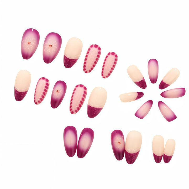 Elegant Artificial Nails with Floral Patterns Stornfield
