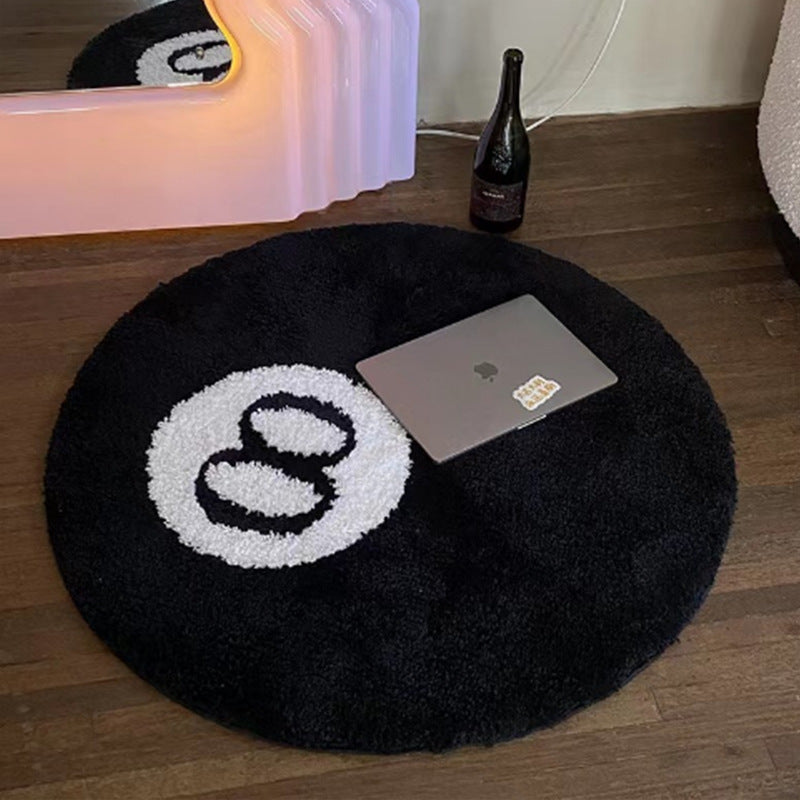 Floral Design Plush Round Rug