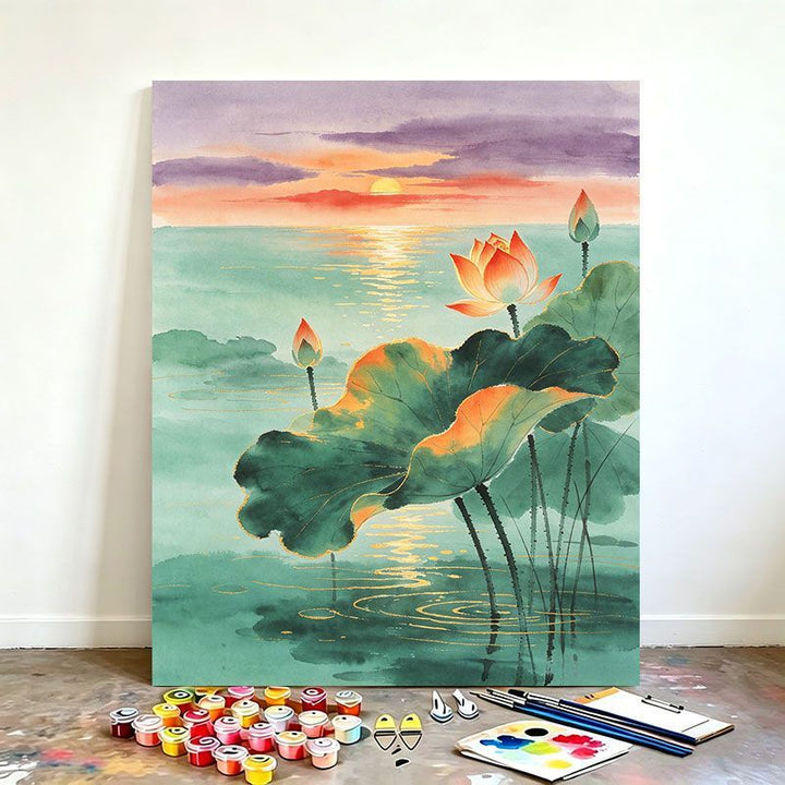 Watercolor Lotus Art Painting Kit Stornfield