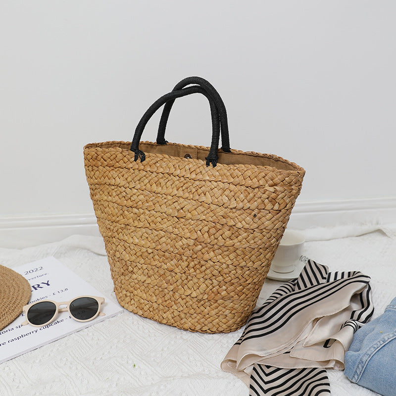 Elegant Basket Bag with Contrast Handles Stornfield