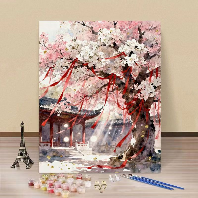 Cherry Blossom Scenic Paint by Numbers Kit Stornfield