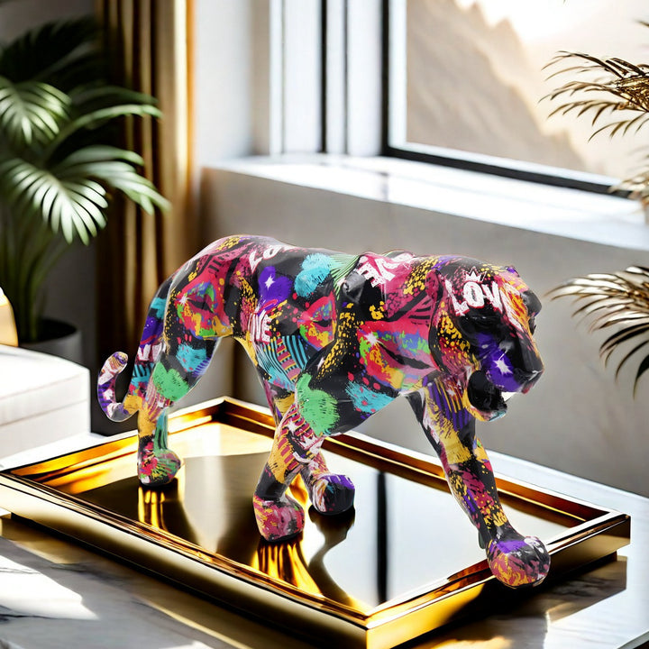 Decorative leopard figure made of resin Stornfield