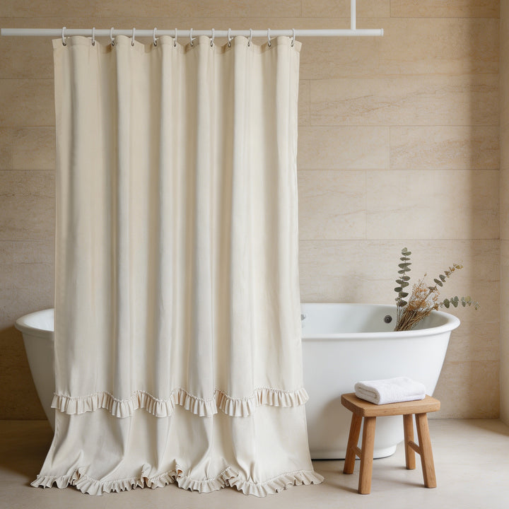 Elegant Ruffled Shower Curtain Stornfield