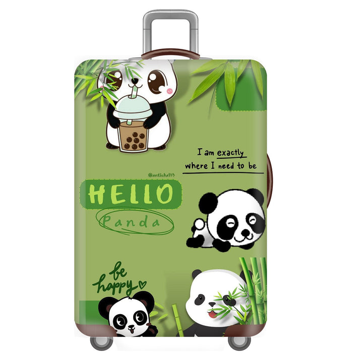 Unisex non-elastic suitcase cover for hard shell trolley with cute panda design, stretch protective cover with handle and wheel openings Stornfield