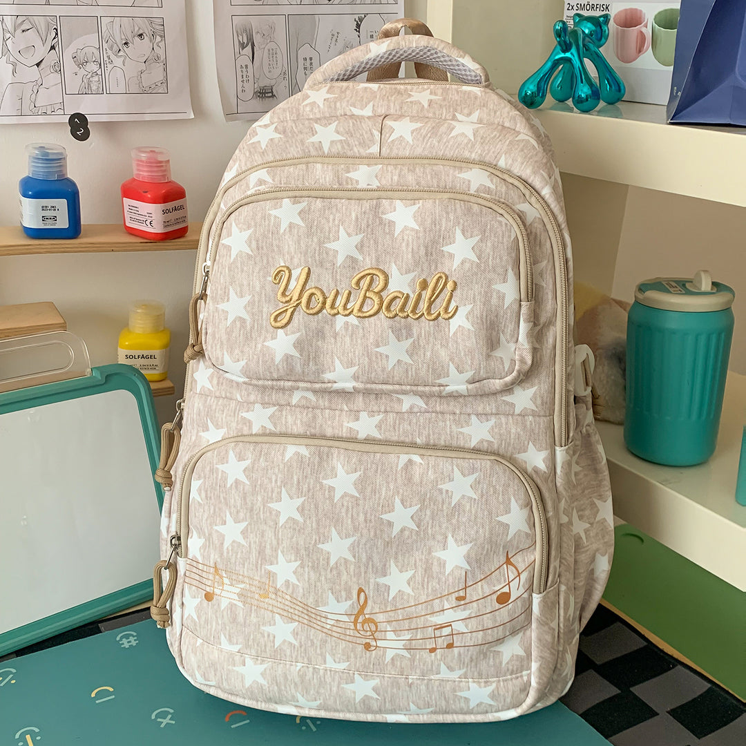 Star-Patterned Canvas Backpack Stornfield