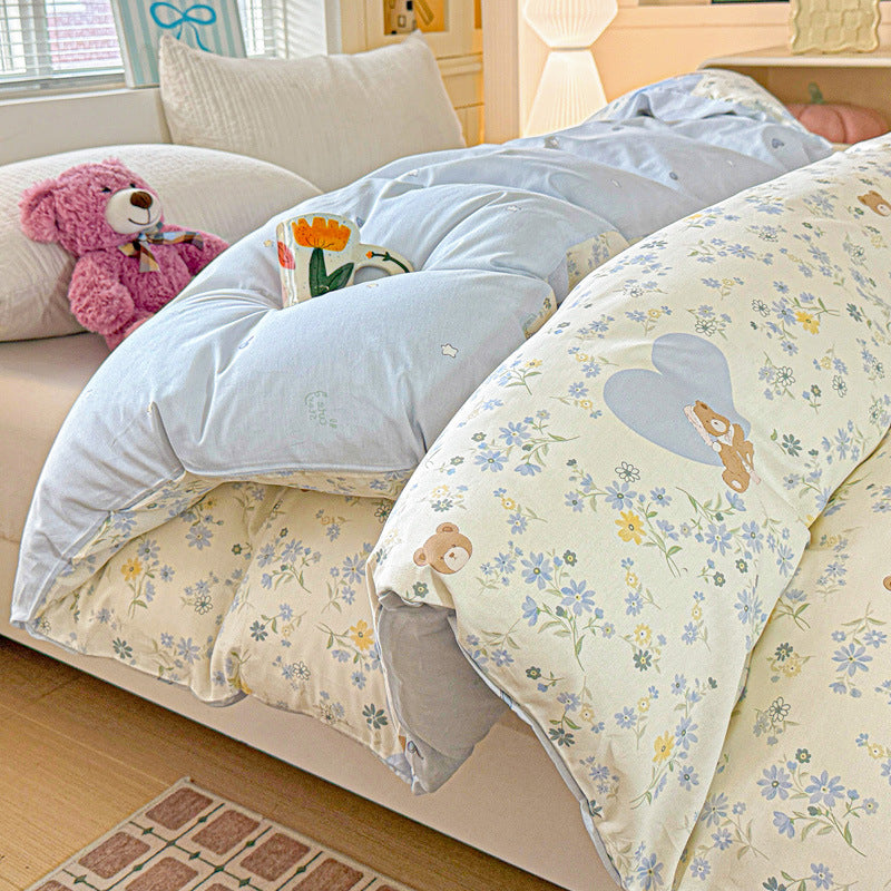 Children's Playful Floral Duvet Cover Set