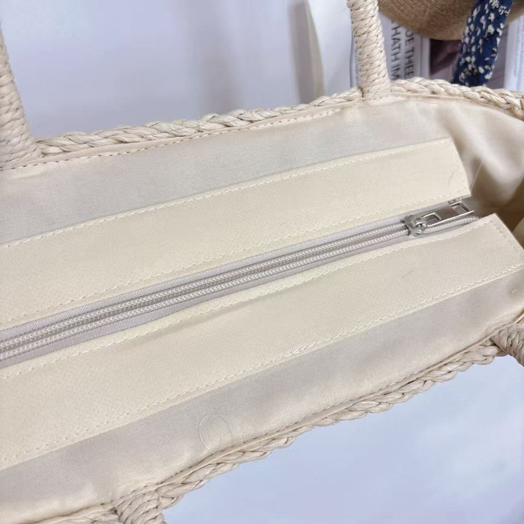 Braided beach bag with airy mesh structure Stornfield