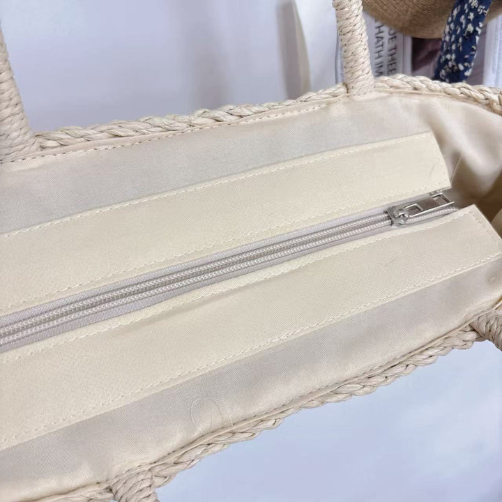 Braided beach bag with airy mesh structure Stornfield