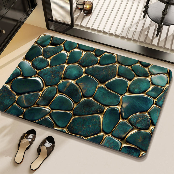 Marble Effect Decorative Bath Mat