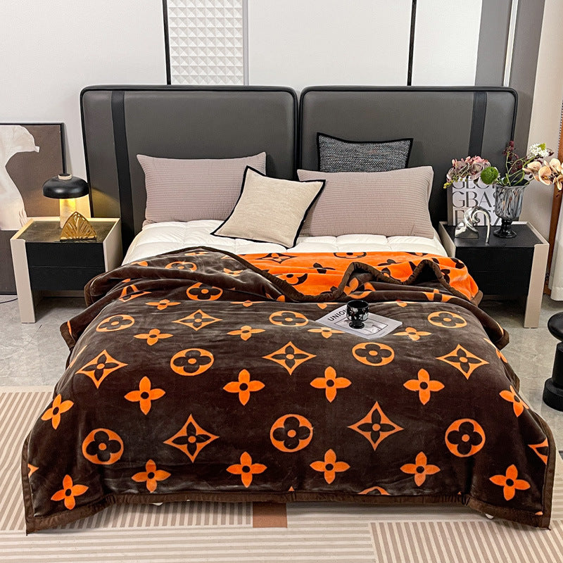 Floral Patterned Fleece Throw Blanket Stornfield