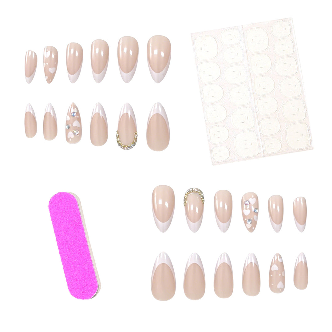 Elegant Almond-Shaped French Tip Nail Art Stornfield