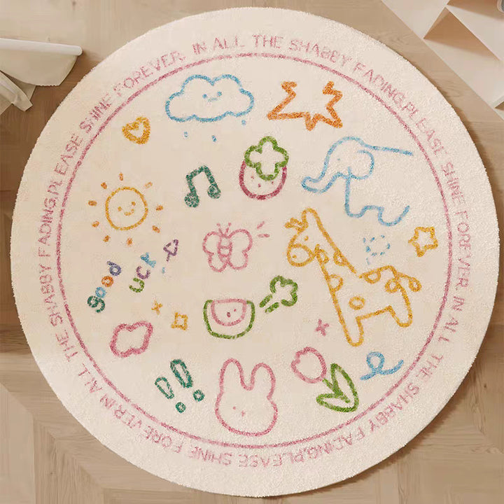 Playful Round Area Rug