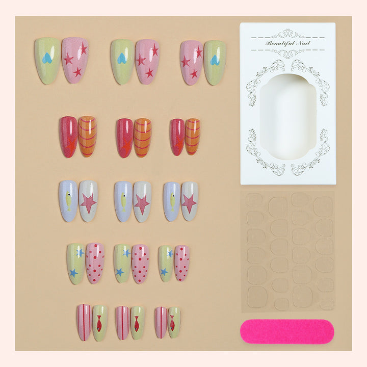Creative Cartoon-Themed Press-On Nail Collection Stornfield