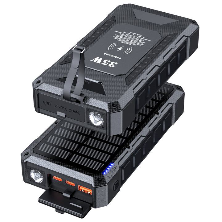 Solar Powerbank with Fast Charging Function and Integrated Flashlight Stornfield