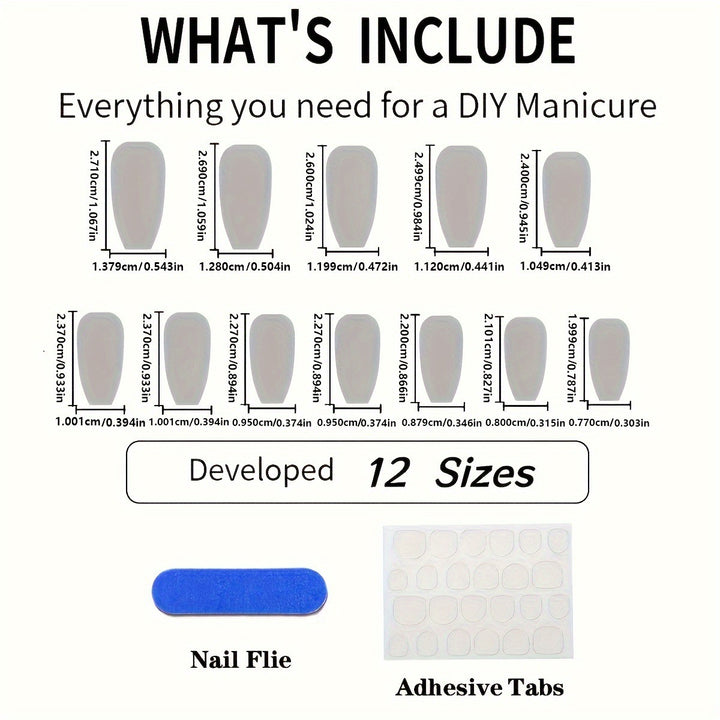 Artificial nail set with elegant high gloss and natural finish Stornfield