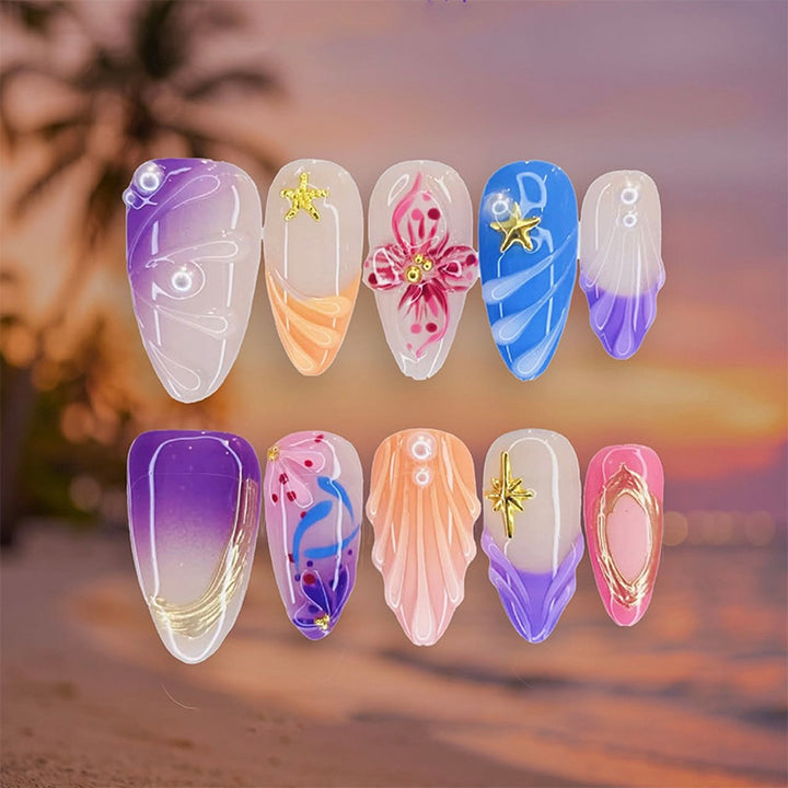 Artful nail set with floral accents Stornfield
