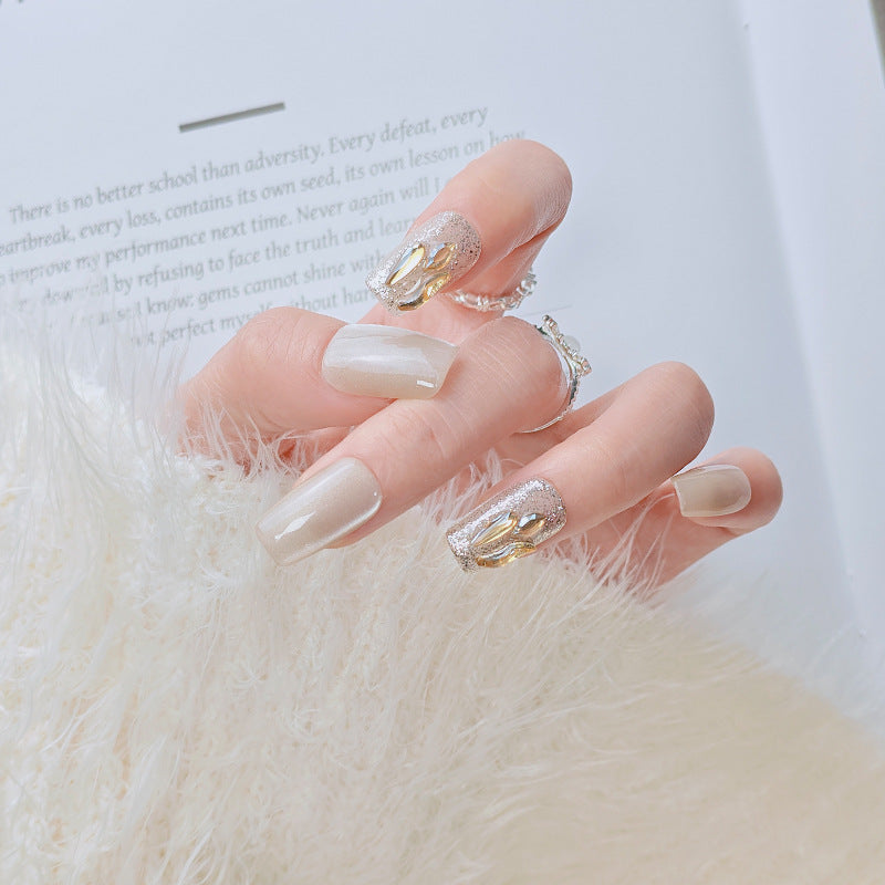 Elegant French Tip Press-On Nails Stornfield