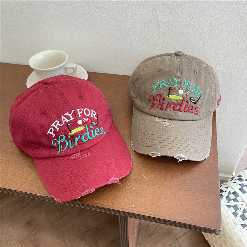 Women's Casual Distressed Embroidered Baseball Cap Stornfield