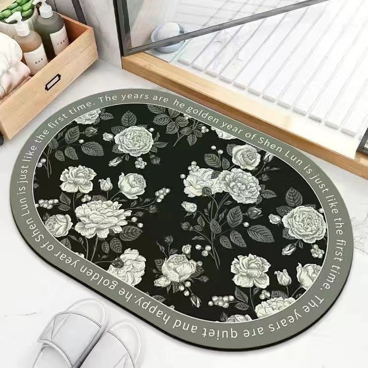 Leaf Patterned Bath Mat Stornfield