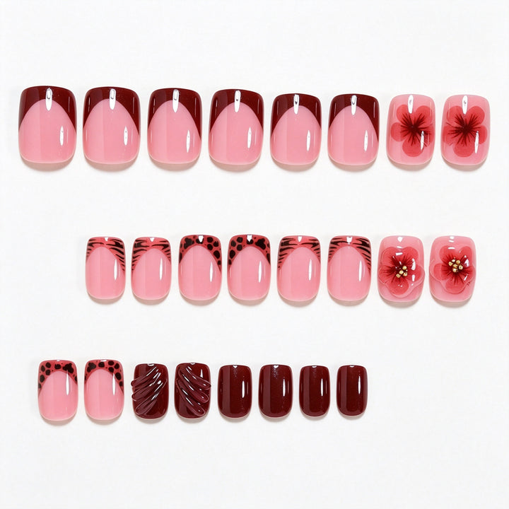 Decorative Floral Press-On Nail Art Set Stornfield