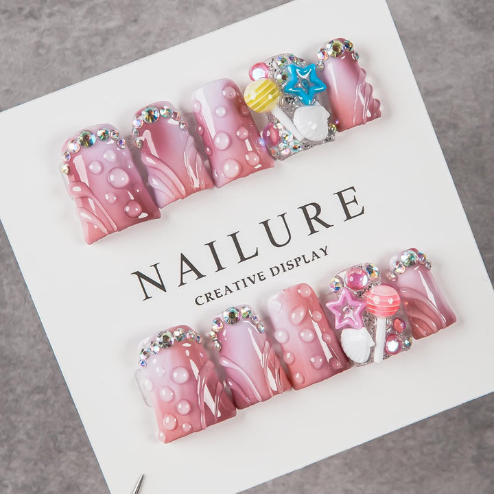 Decorative Fantasy-Themed Press-On Nail Set