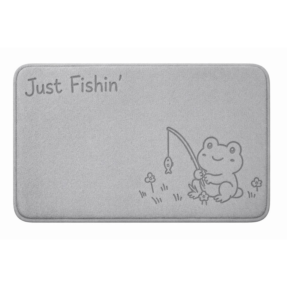 Plush Bath Mat with Cute Bear Design