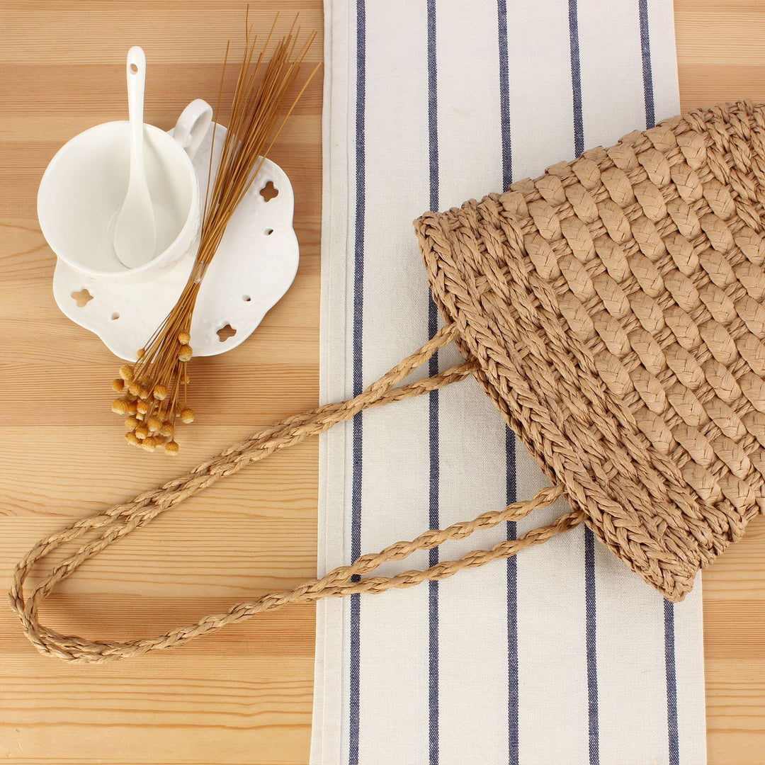 Braided natural material tote bag Stornfield