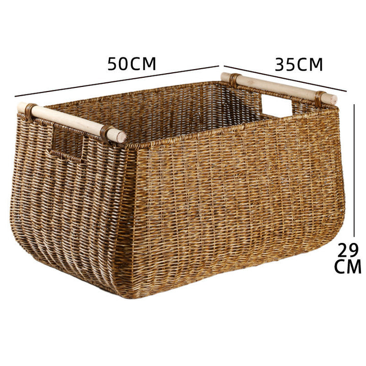 Large Handwoven Storage Basket with Ergonomic Handles Stornfield