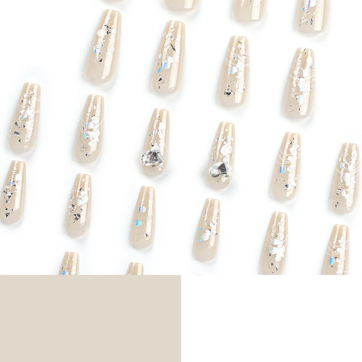 Elegant nail extensions with glitter and flower design Stornfield