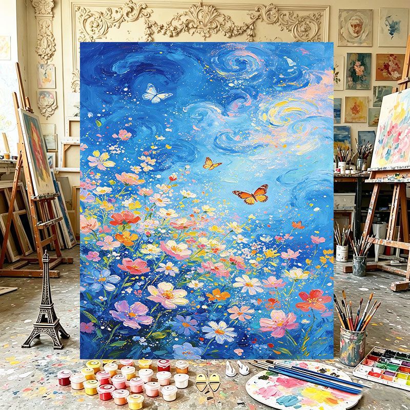 Vibrant Floral Swirl Canvas Art Stornfield