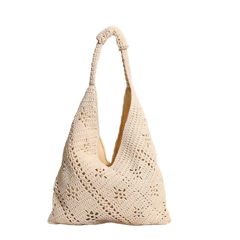 Hand-knotted Tote Bag in V-Design Stornfield