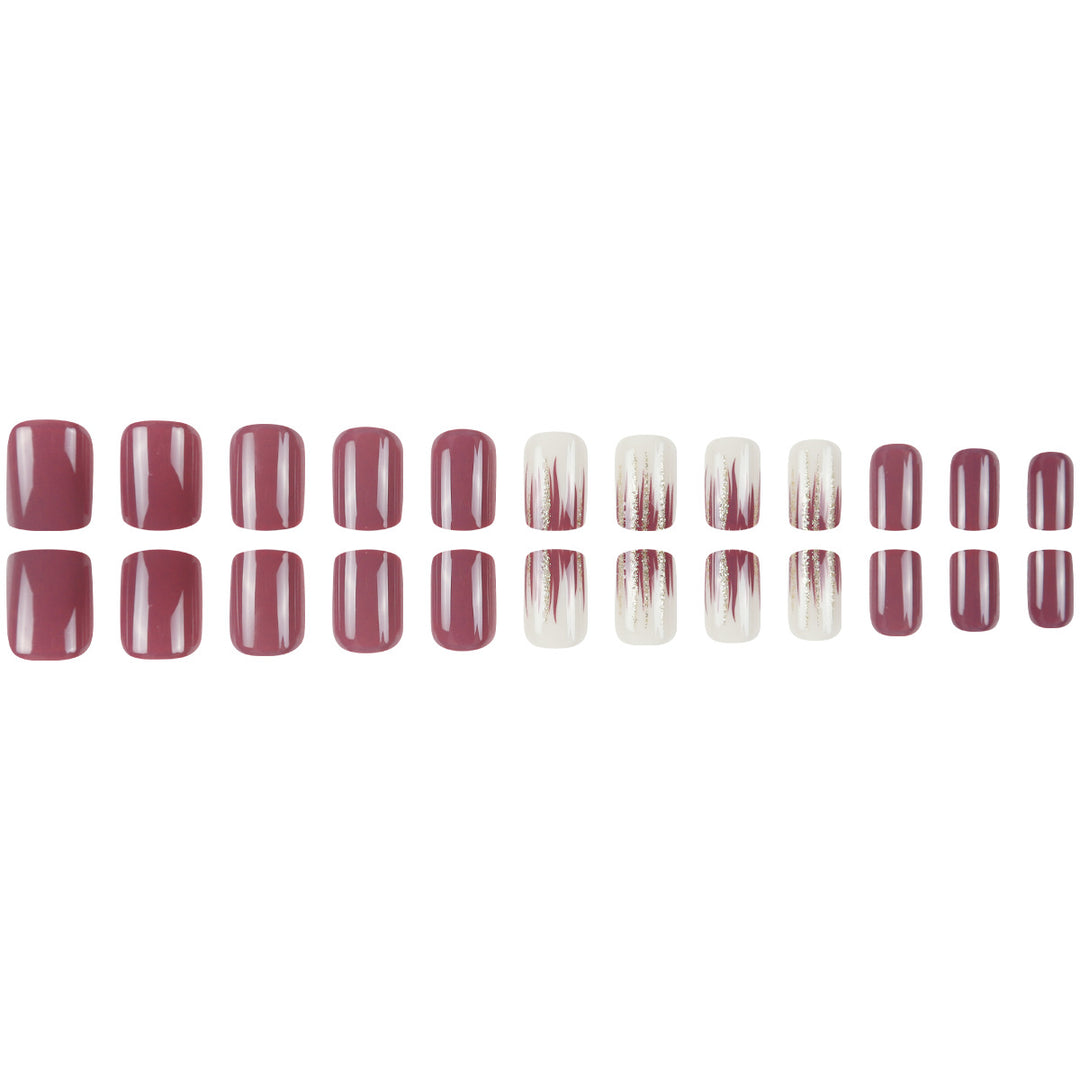 Elegant Glossy Nail Art Press-On Extensions Stornfield