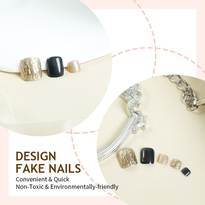 Artificial nail set with shine and texture variations Stornfield