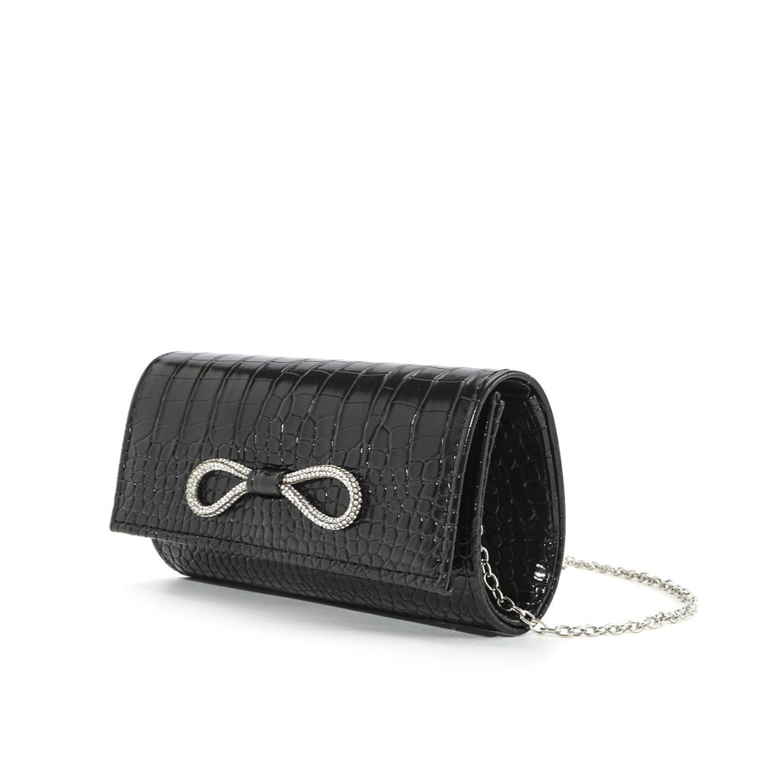 Crocodile-Embossed Evening Clutch