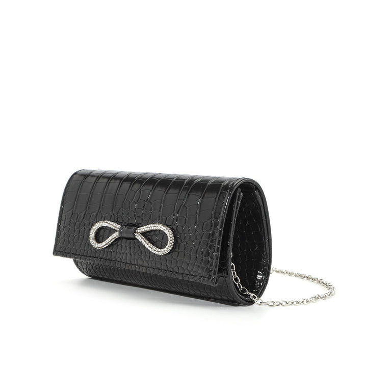 Crocodile-Embossed Evening Clutch