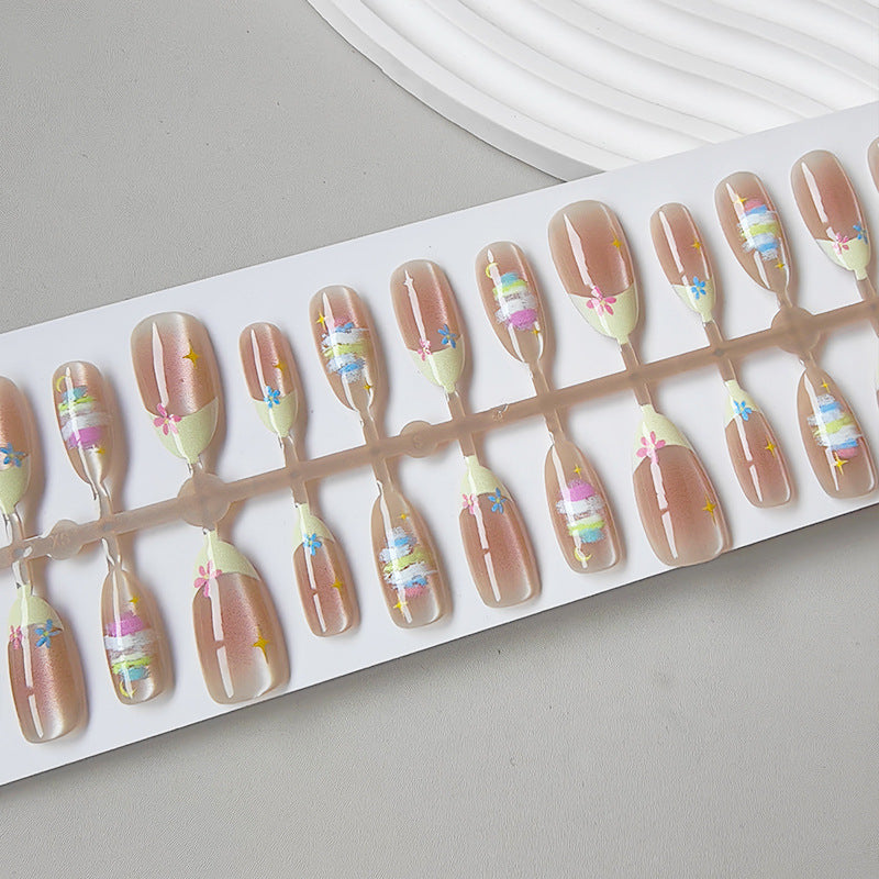 Artificial nails with elegant flower pattern Stornfield
