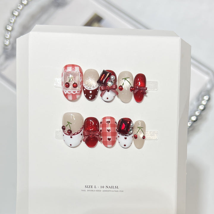 Glittery Press-On Nail Art Set with Snowflake Design Stornfield