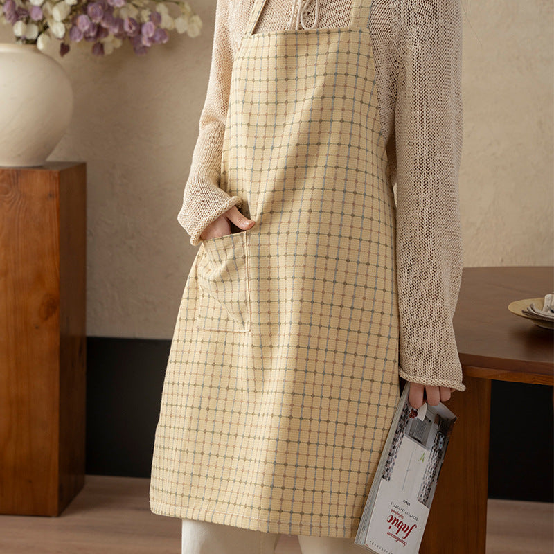 Linen look cooking apron with patch pocket and adjustable neckband Stornfield