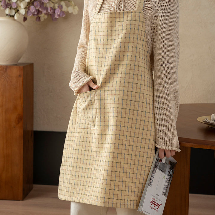 Linen look cooking apron with patch pocket and adjustable neckband Stornfield