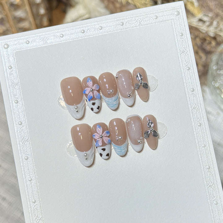 Floral Embellished Press-On Nail Art Set Stornfield 1788224030