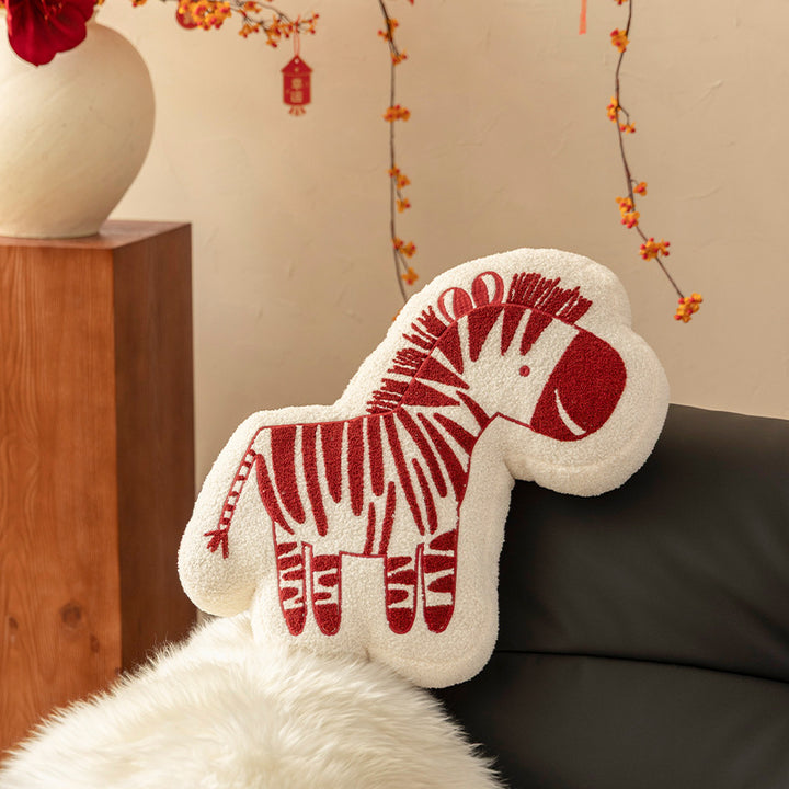 Cuddle pillow in zebra shape with extra soft plush cover Stornfield