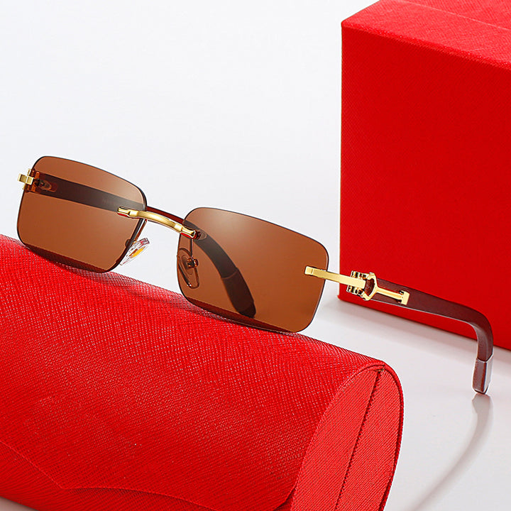 Women's fashionable semi-rimless sunglasses with luxurious metal and plastic frame Stornfield