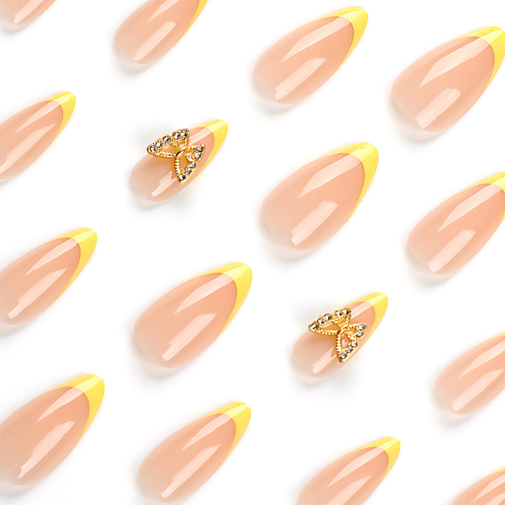 Artful stiletto nails with glamorous butterfly design Stornfield