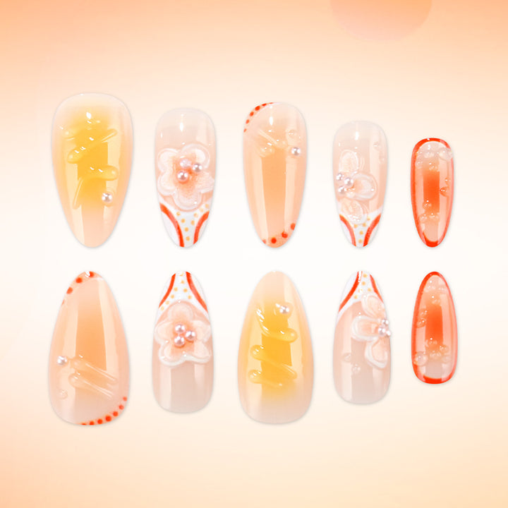 Floral Gel Press-On Nail Set Stornfield