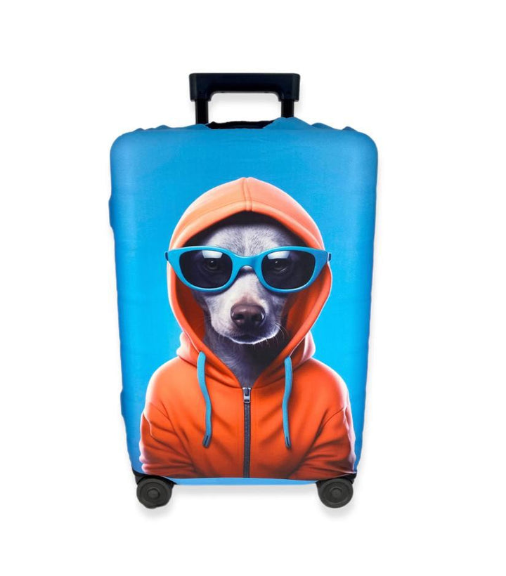 Unisex nan elastic suitcase cover with 3D dog design for trolley, stretchy and scratch-resistant Stornfield